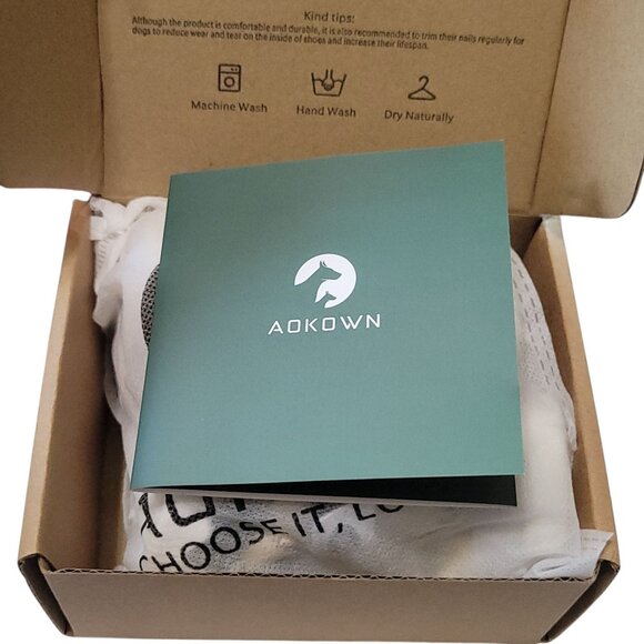 Aokown Breathable Dog Pet Shoes Anti-Slip Mesh Boots Beige & Green Durable Daily - Picture 3 of 11